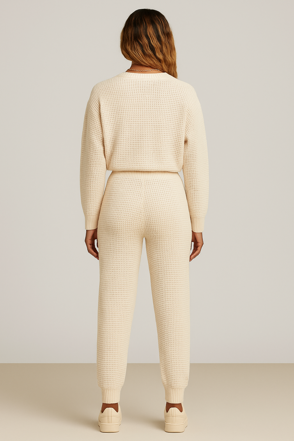Cozy Luxe Cream Knit Two-Piece Set