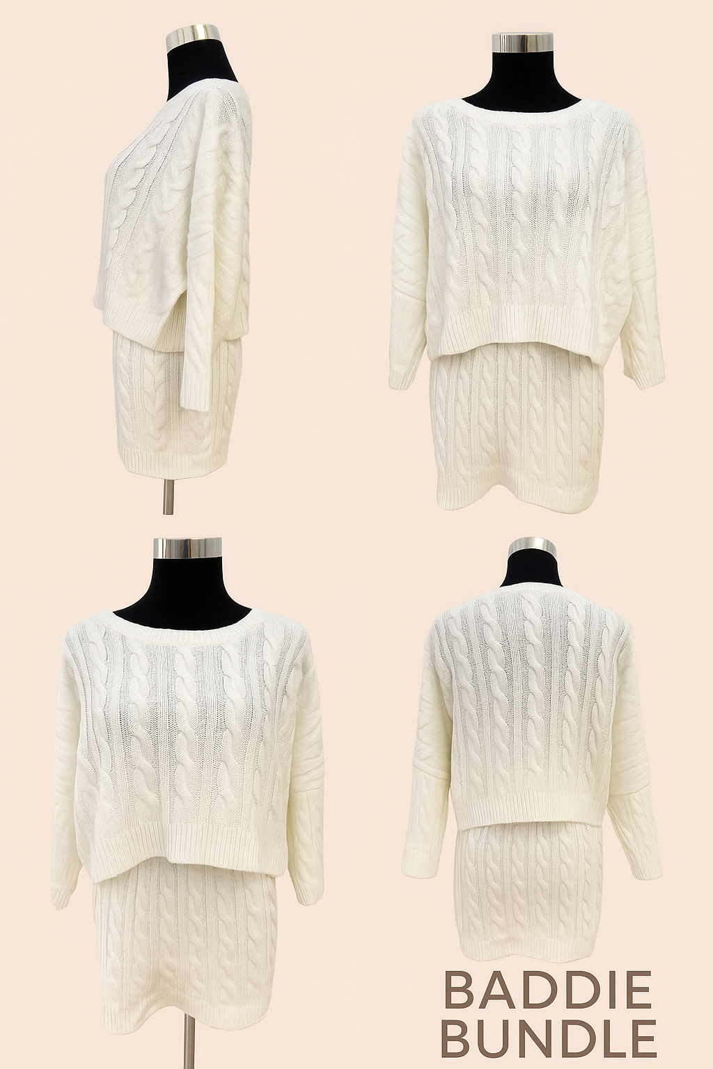 White Sweater Short Set Bundle – Fall Collection
