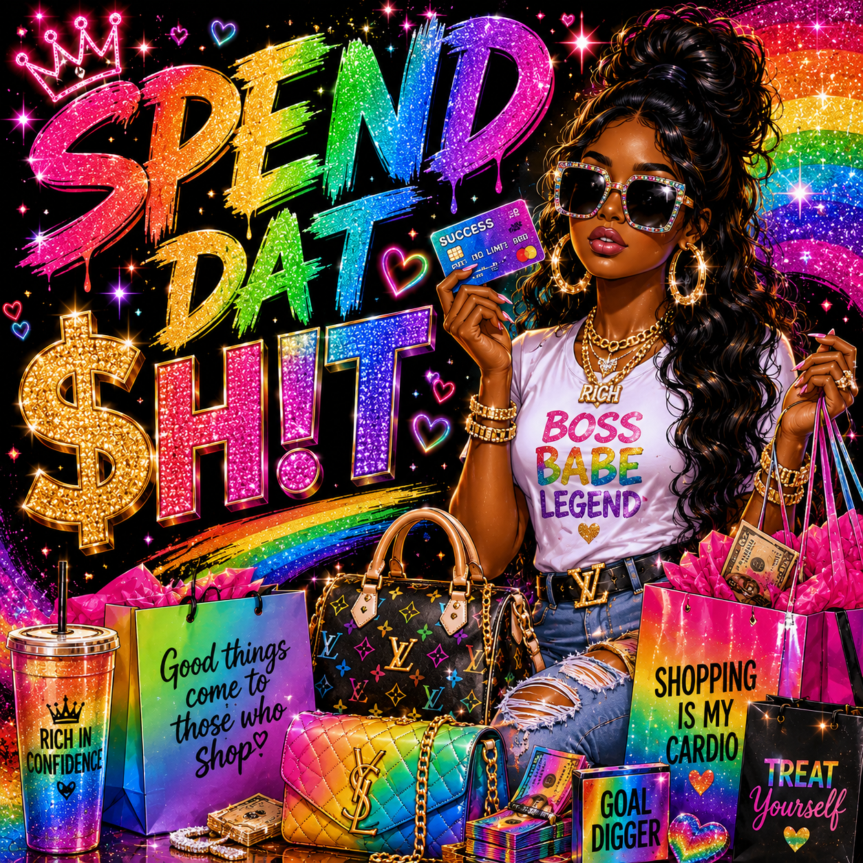 Spend Dat $H!T™ Luxury Glitter Bag Hang Tag Charm