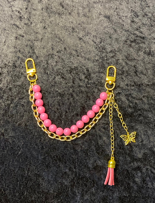 Blush Butterfly Charm – Pink & Gold