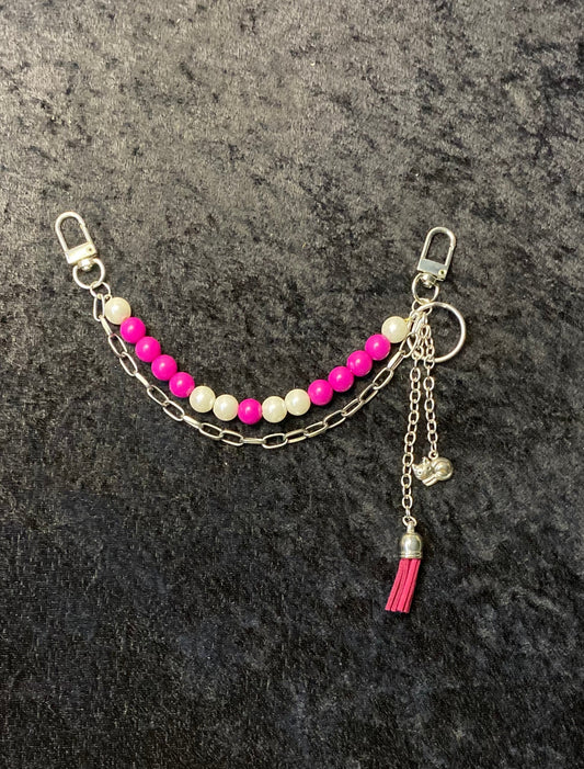 Pink Luxe Charm – Hot Pink & Pearl