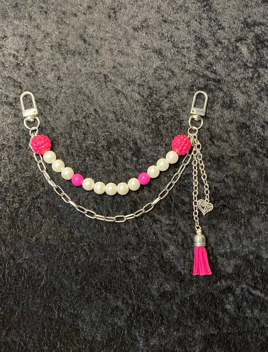 Pink Pop Charm – Hot Pink & White