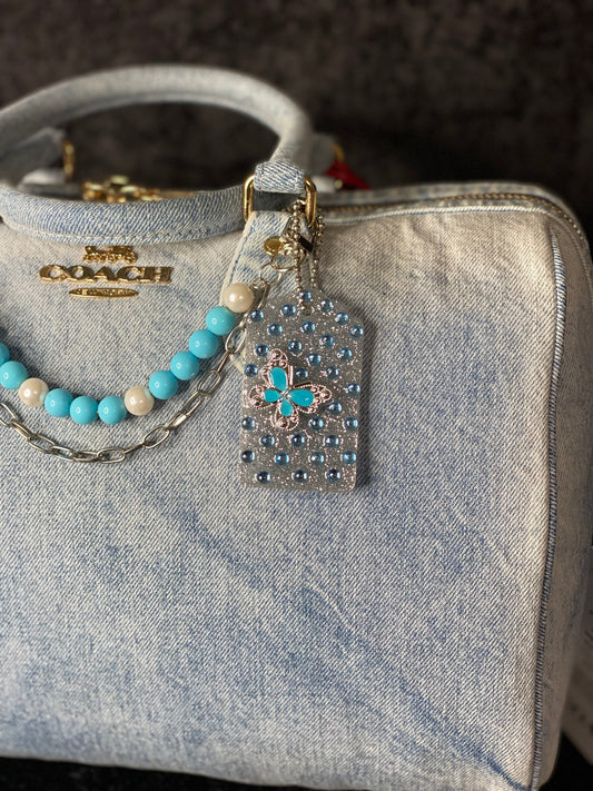 Blue Butterfly Luxe Mini Bag Charm