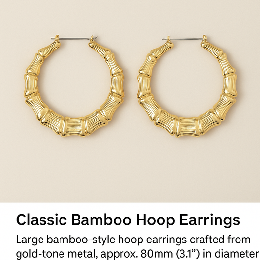 Classic Bamboo Hoop Earrings