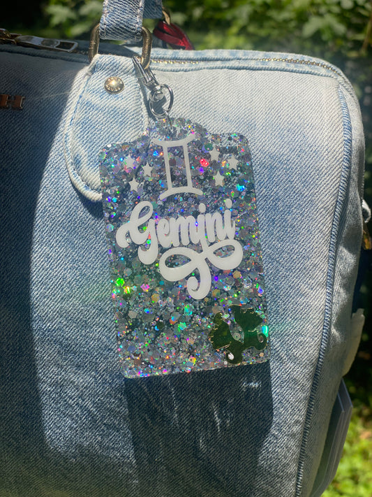 Zodiac Glitter Hang Tag Handmade Bag