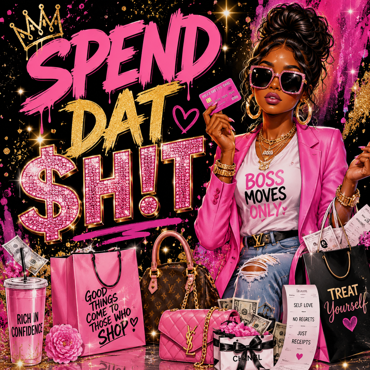 Spend Dat $H!T™ Luxury Glitter Bag Hang Tag Charm