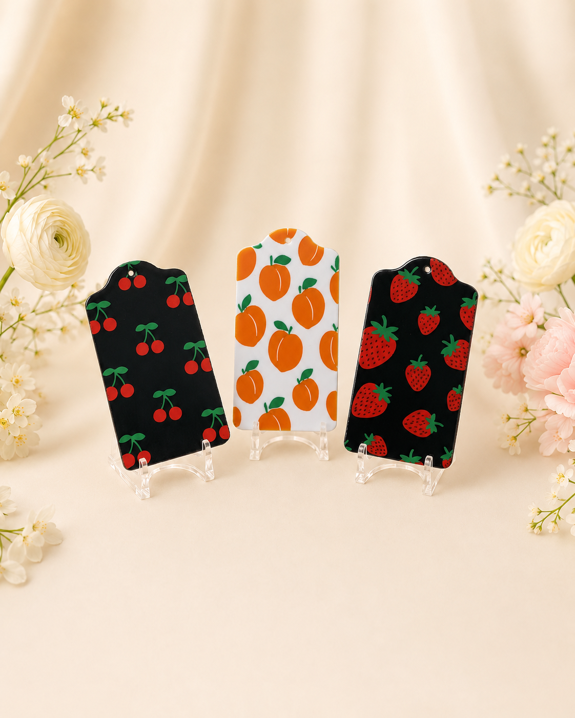 Fruit Print Bag Charm Hang Tags